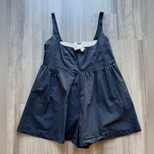 Anthropologie Maeve Layered Bustier Romper Black Size 2XL